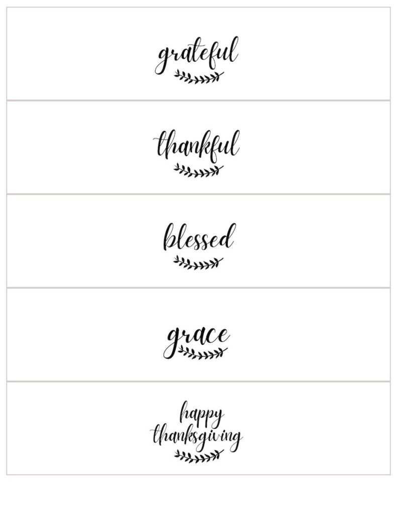 Thanksgiving Printable Napkin Rings 