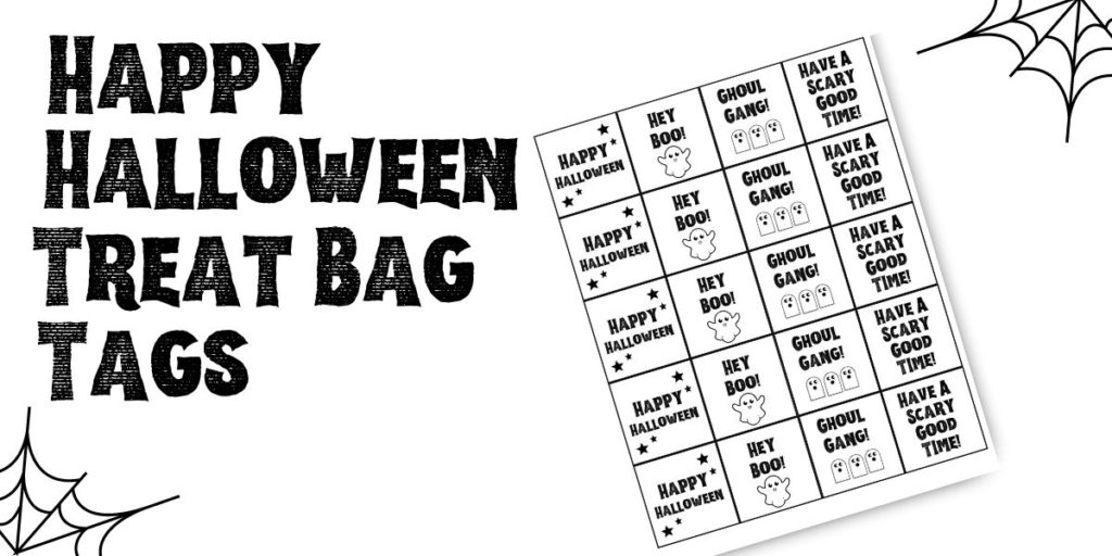 halloween treat bag topper black and white