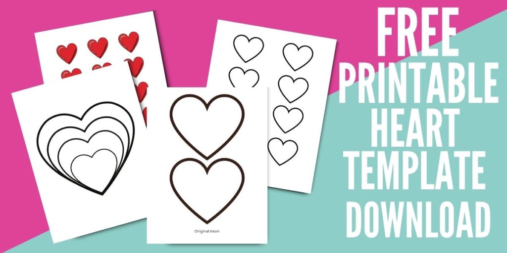 free printable heart template download