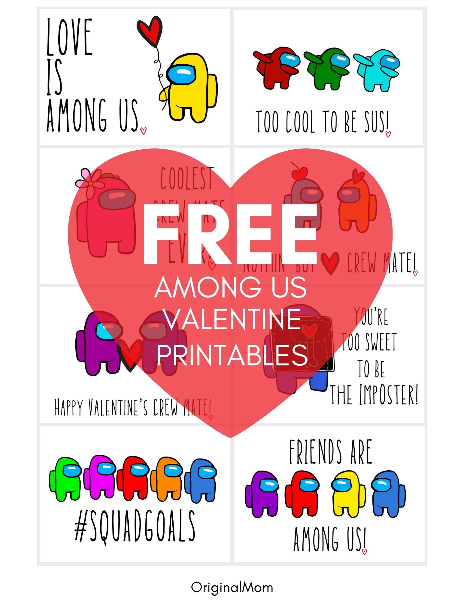 Among Us Valentine Printables - OriginalMOM