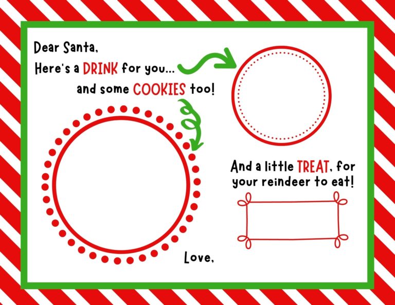 Cute Colorable Milk &amp; Cookies for Santa Tray Free Printable - OriginalMOM