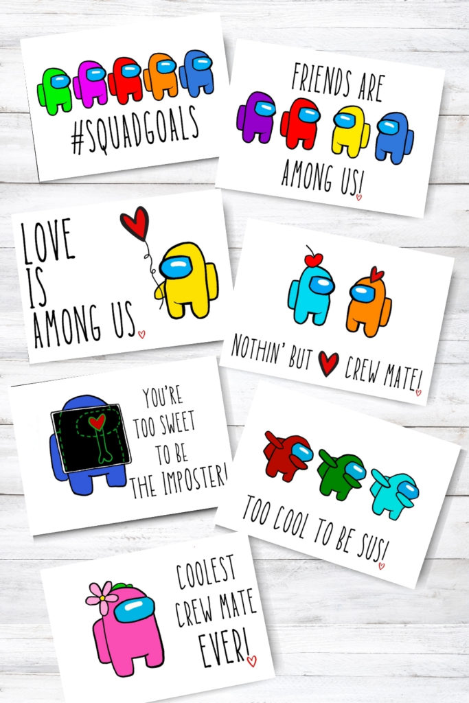 among us valentine free printable pdf download cute