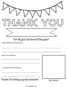 Cute Teacher Appreciation Thank You Letter - OriginalMOM