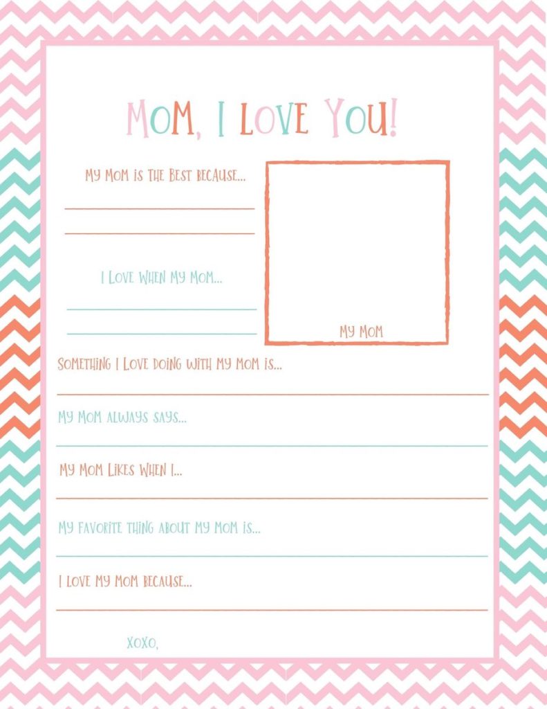 Mother s Day Fill In The Blank Letter From Kids OriginalMOM