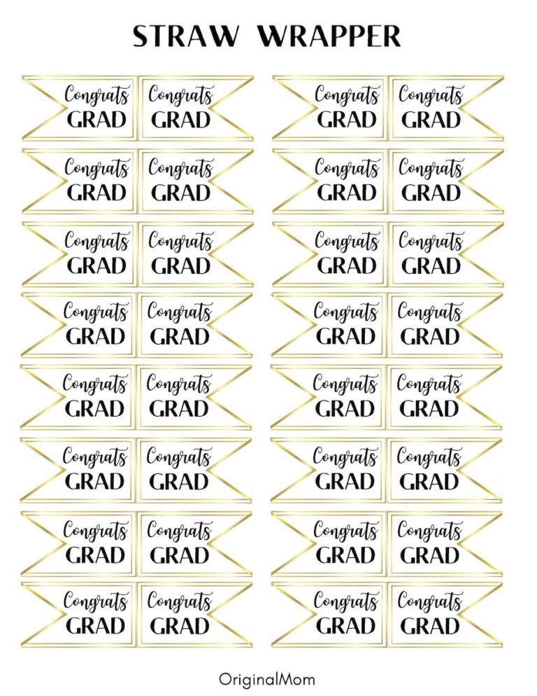 Cute Graduation Party Free Printables (Gold and Black) - OriginalMOM