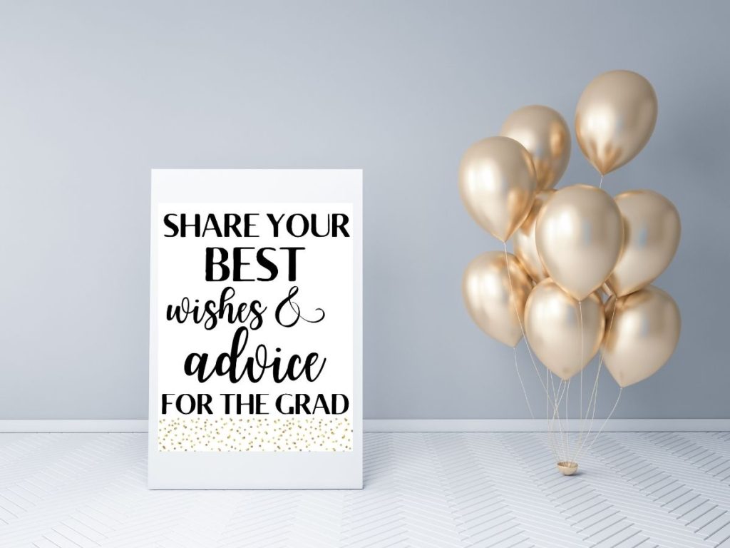 gold and black graduation party sign free printable
