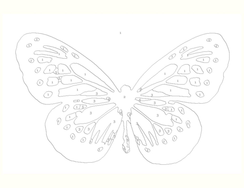 Butterfly Nature Paint by Number Template
