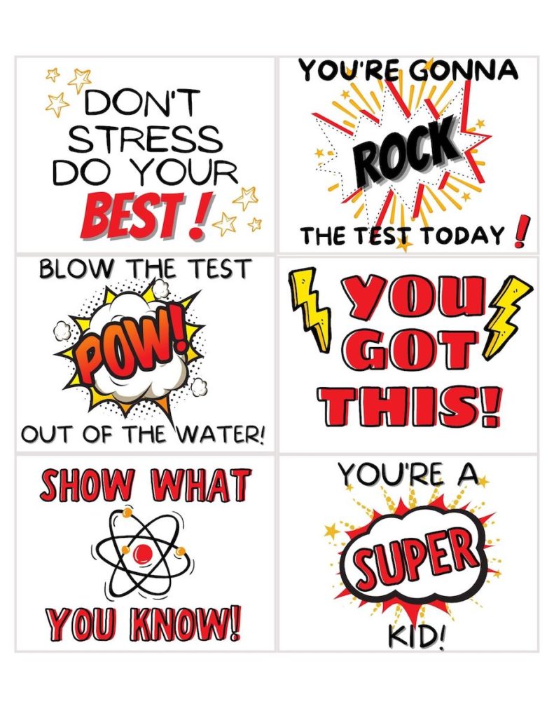 Printable Testing Notes For Kids Printable Motivational Notes For 