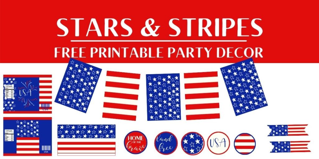 stars and stripes free printable banner for fourth of july
