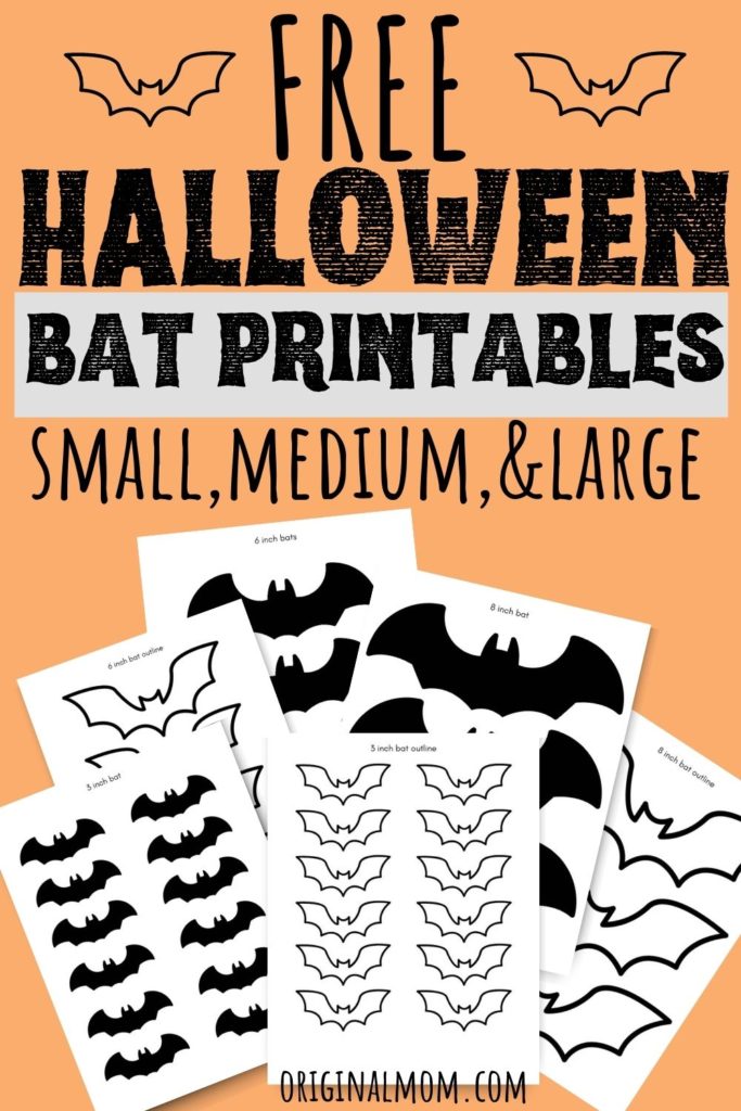 free halloween bat printables small, medium, and large