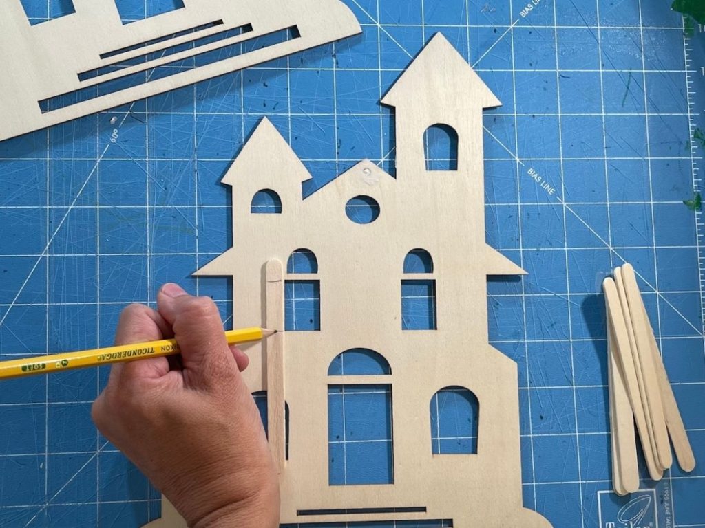 diy haunted house with popsicle sticks
