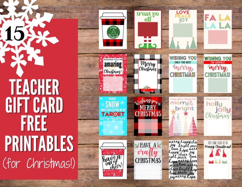 christmas gift card holder free printable for teahers friends family