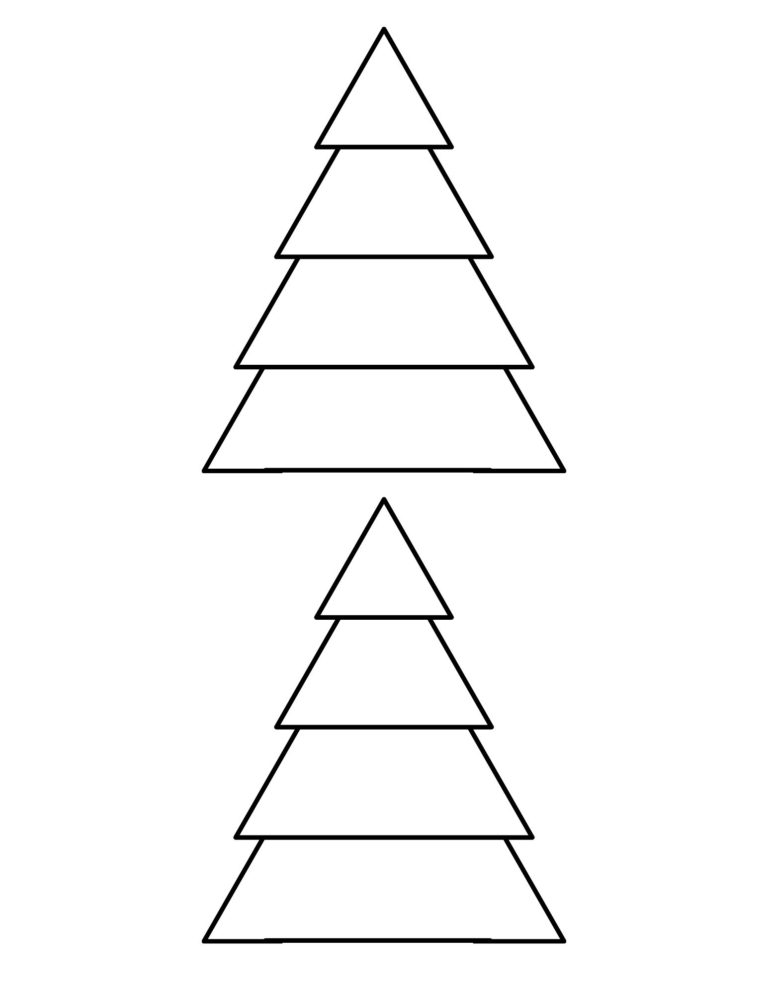 Christmas Tree Templates and Stencils FREE Printables (Small and Large ...