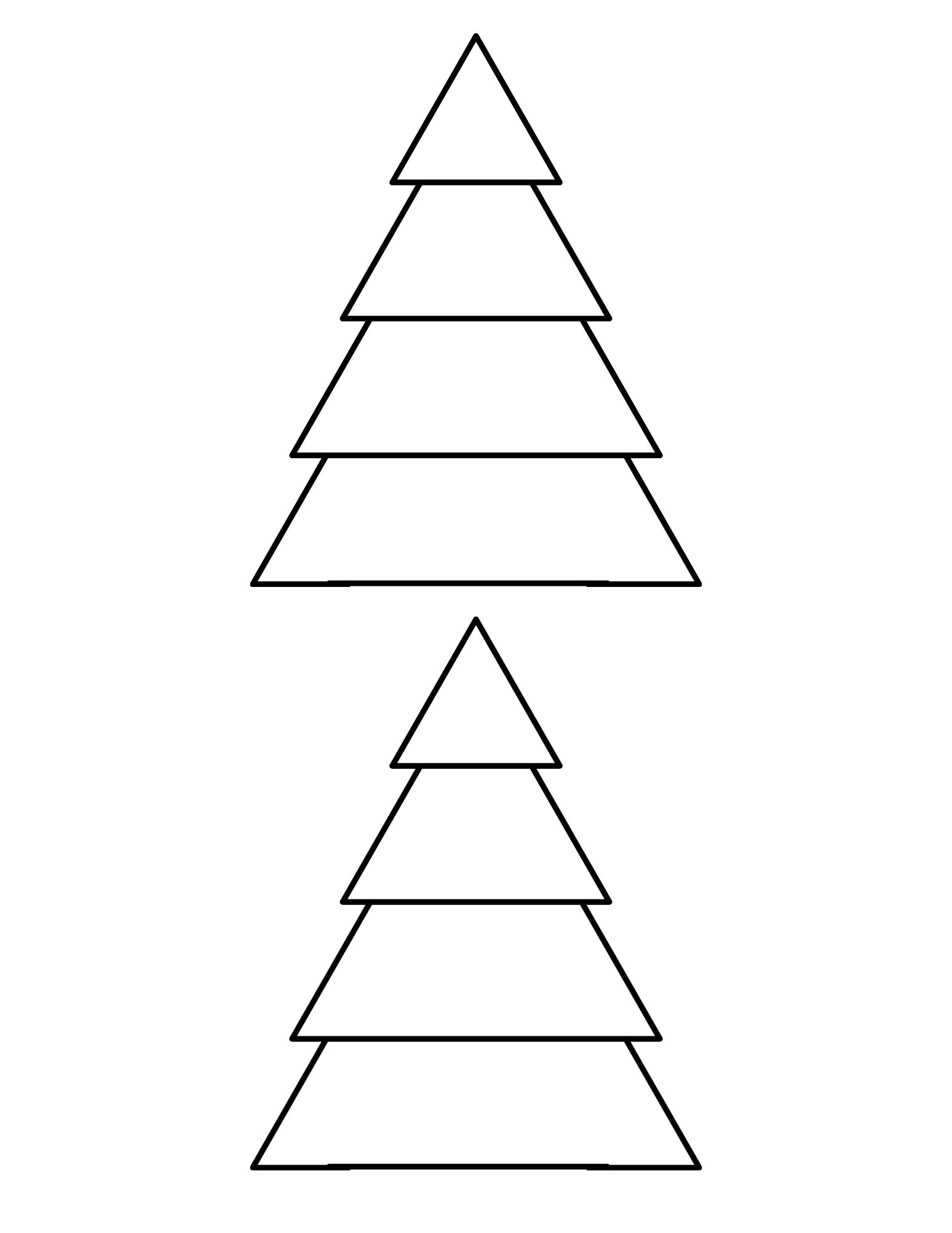 Christmas Tree Templates and Stencils FREE Printables (Small and Large