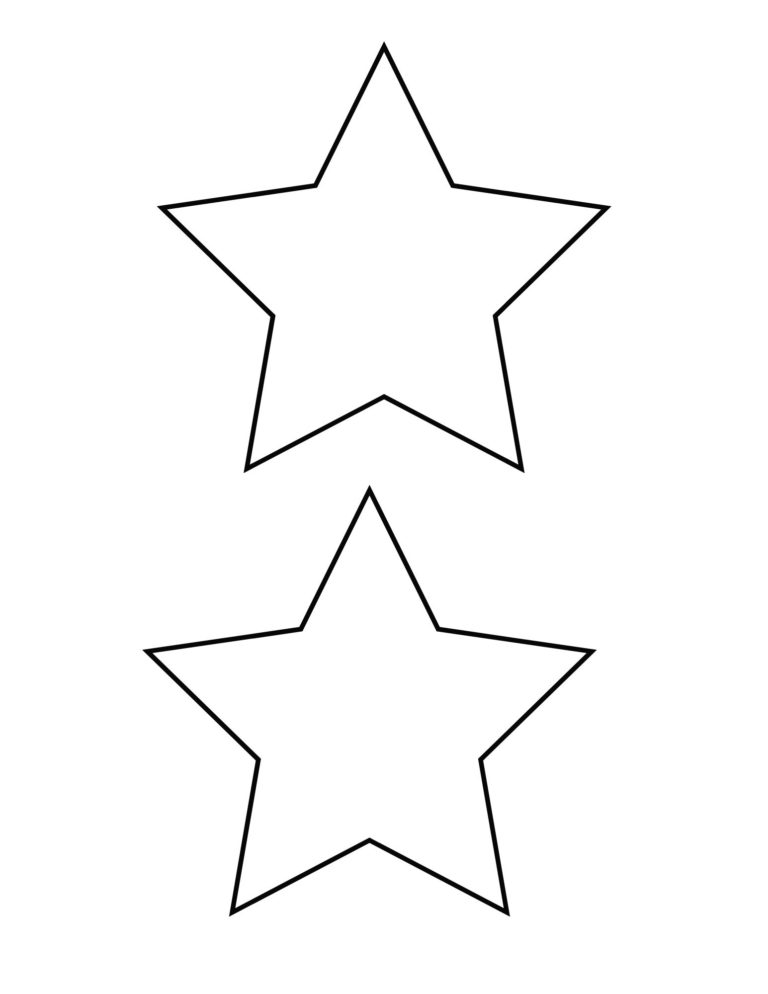 5 Pointed Star Template Free Printable (small, Medium, Large ...