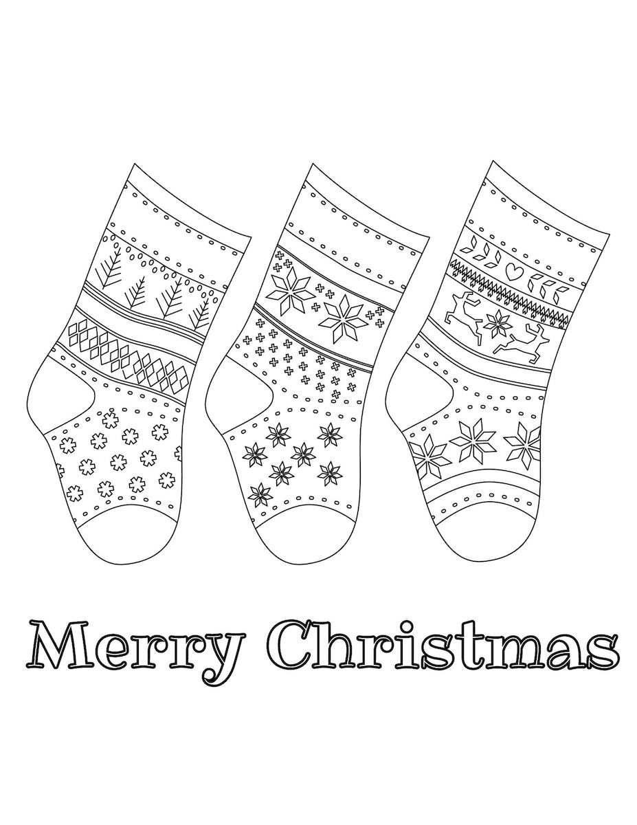 Free Printable Christmas Stocking Template &amp; Coloring PDFs (Small and ...