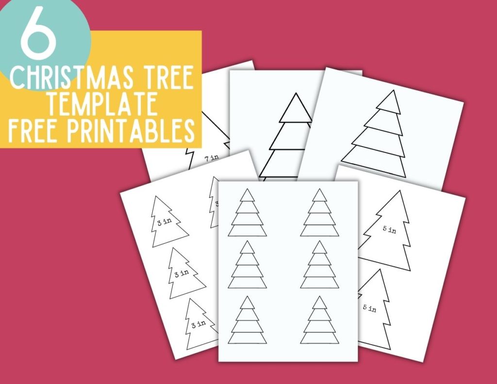 christmas tree stencil free printables in small and large sizes