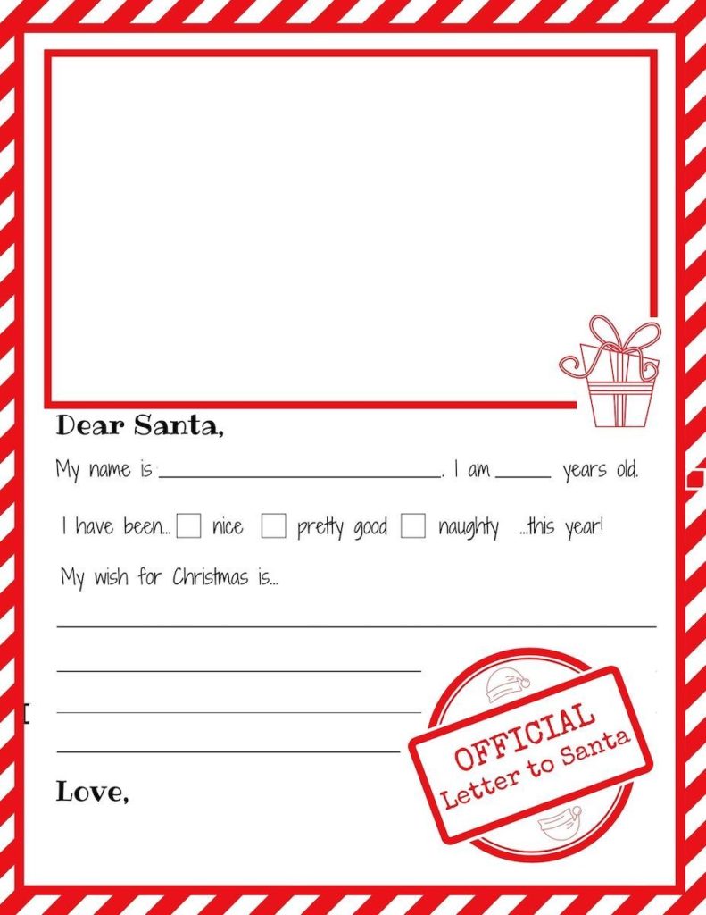 Free Letter to Santa Template in Black and White - OriginalMOM Inside Santa Letter Template Word