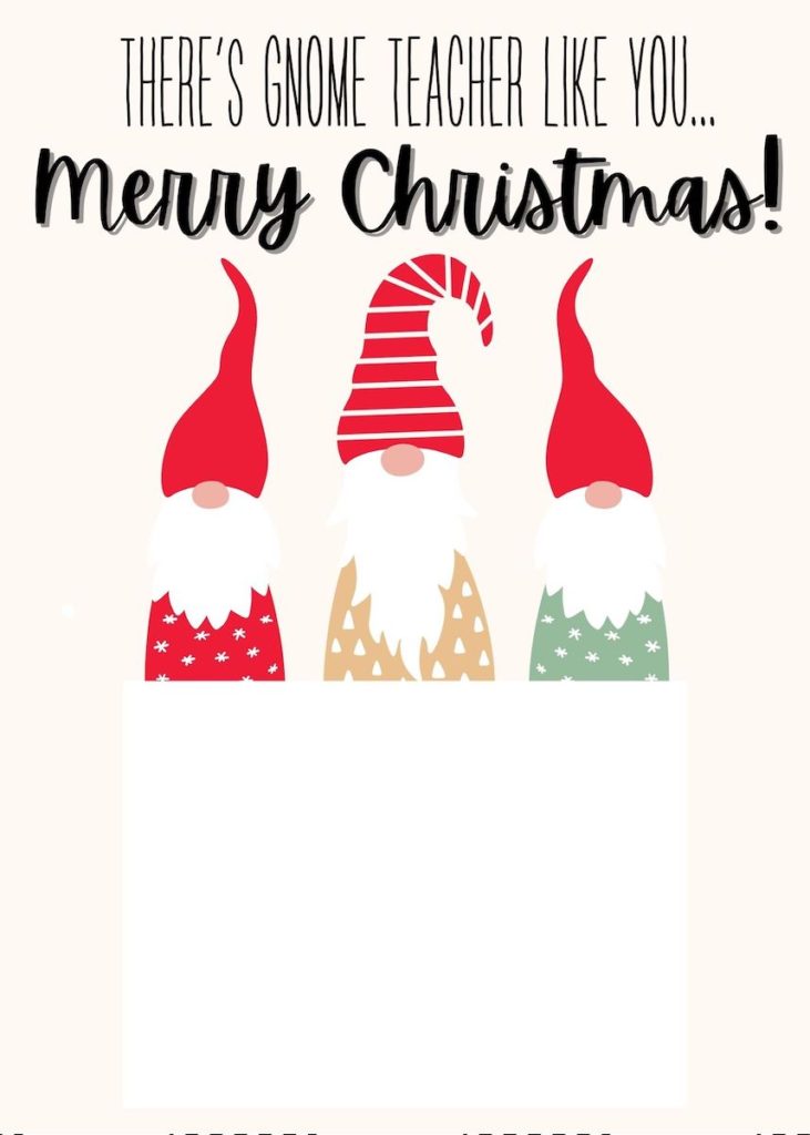 Christmas Teacher Printable Gift Card Holder Editable Template, Xmas T –  Puff Paper Co