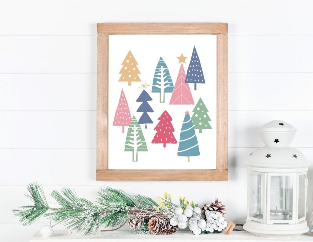 Shabby Chic Pastel Christmas Decor Wall Art (Free Printables) - OriginalMOM