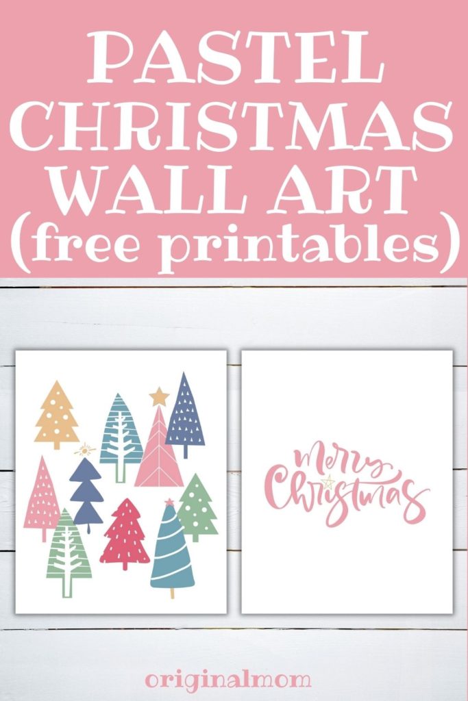 pastel christmas wall art free printable