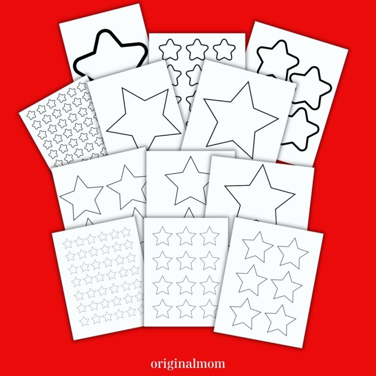 5 Pointed Star Template Free Printable (Small, Medium, Large) OriginalMOM