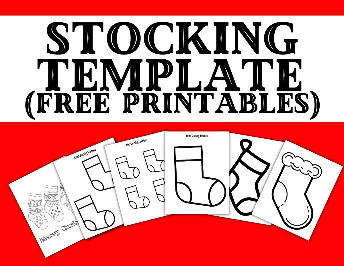 Free Printable Christmas Stocking Template & Coloring PDFs (Small and