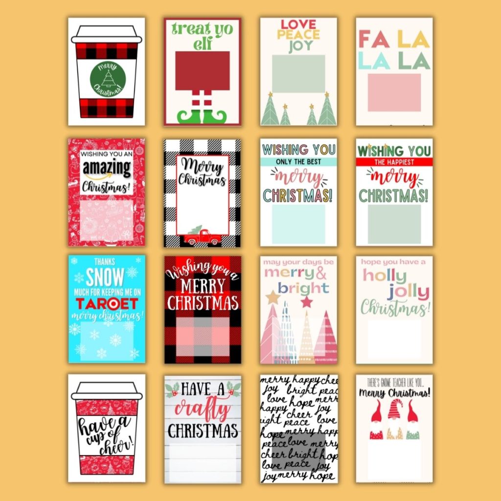 free printable gift card holders for christmas