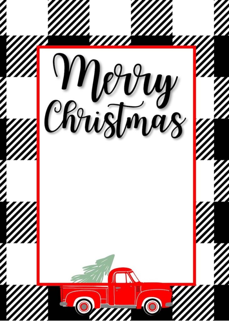 white plaid rustic christmas gift card holder