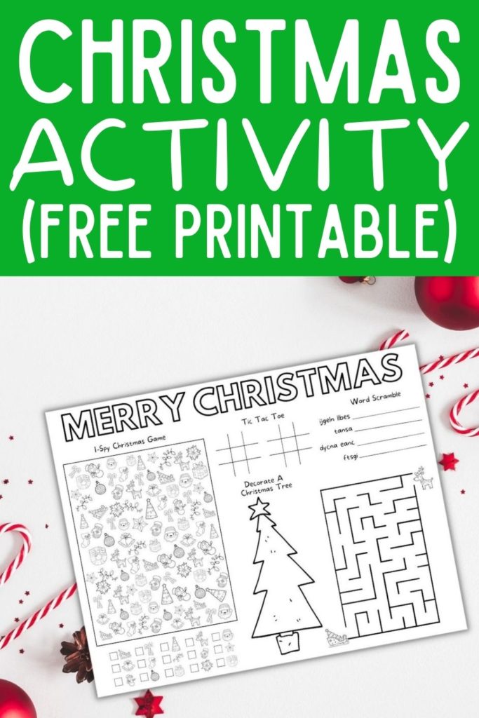 christmas activity page free printable