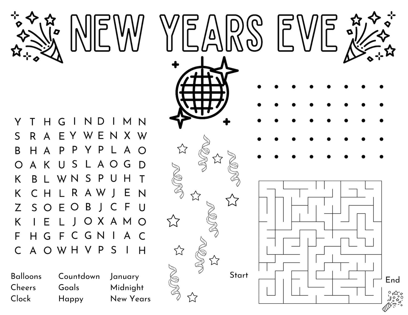 New Years Eve Activity Page for Kids FREE Printable - OriginalMOM