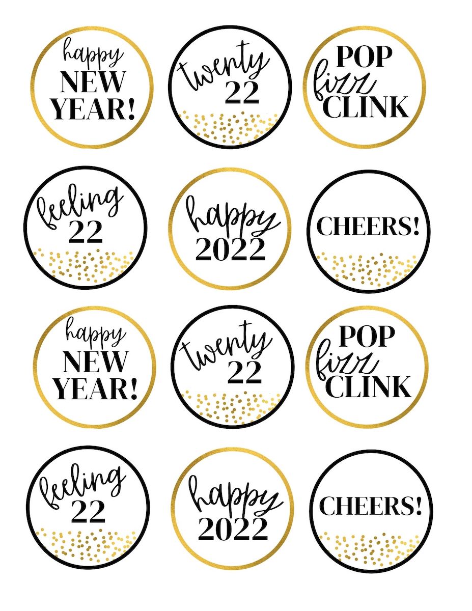 New Year's Eve Party FREE Printables (Black + Gold) - OriginalMOM