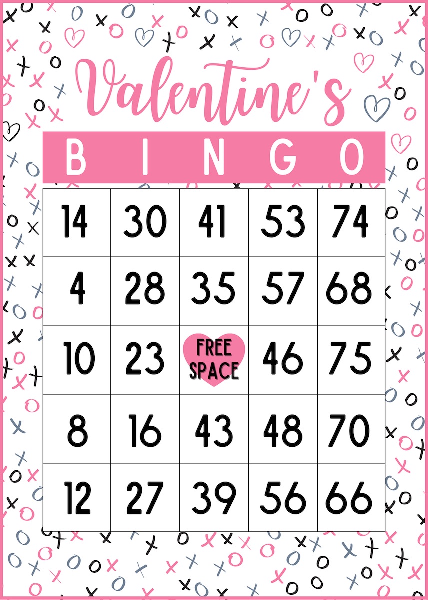 30 FREE Printable Valentine Bingo Cards with Numbers - OriginalMOM