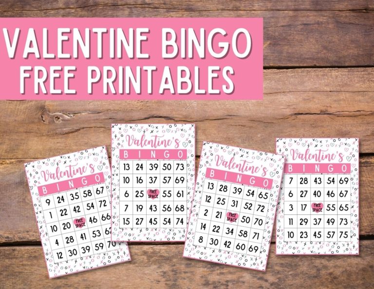 30 FREE Printable Valentine Bingo Cards with Numbers - OriginalMOM