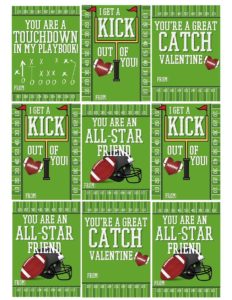 Cool Football Valentine Card Free Printables - OriginalMOM