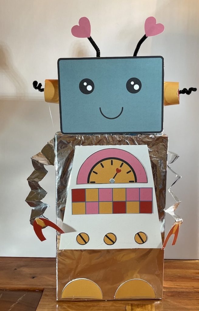 cute robot valentine mail box using robot craft template free printable