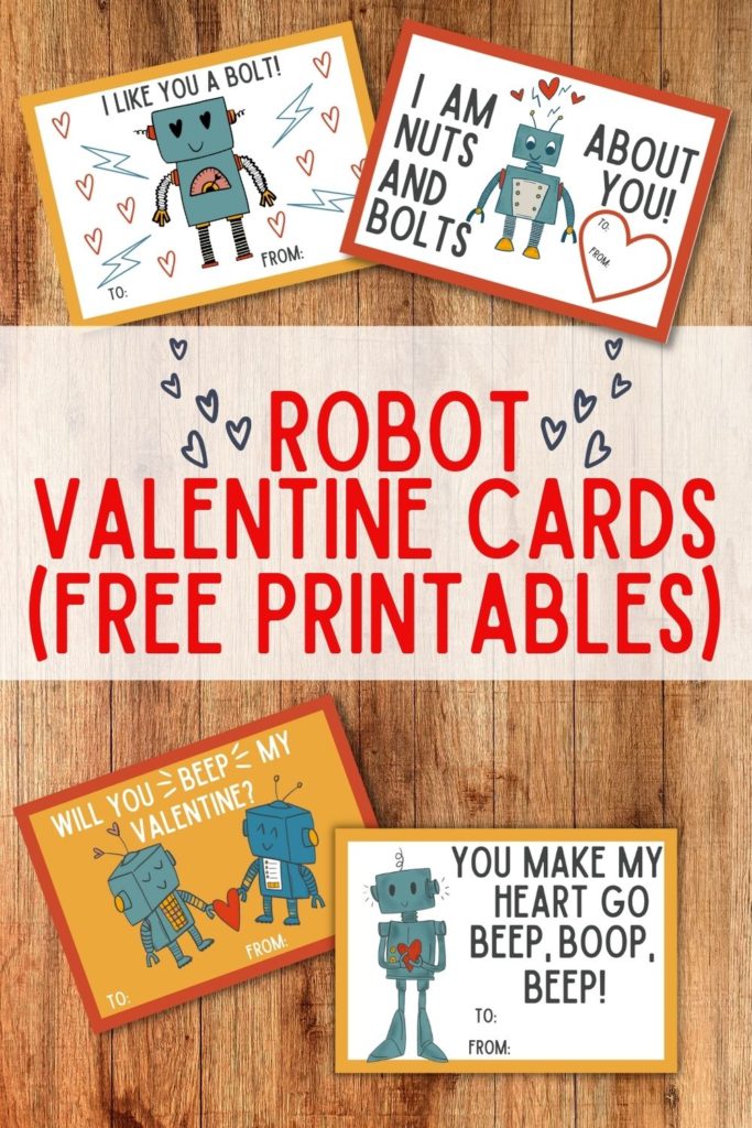 robot valentine cards free printables