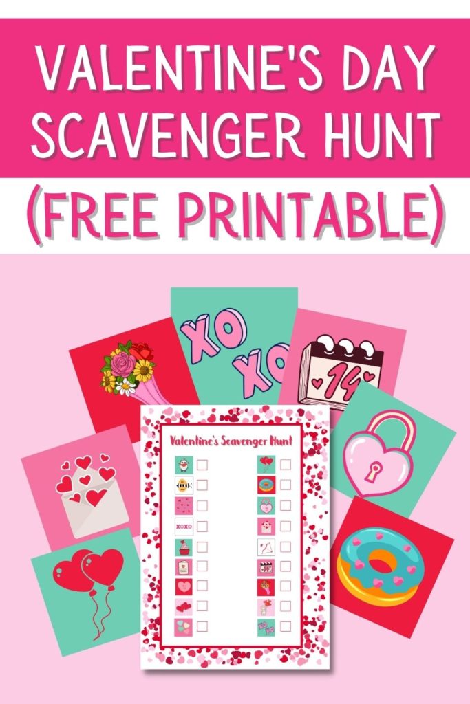 valentines day scavenger hunt free printable game for kids