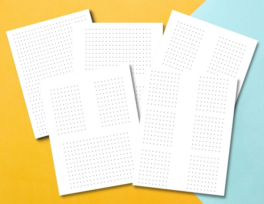 dots and boxes free printable templates in large, medium, and small sizes
