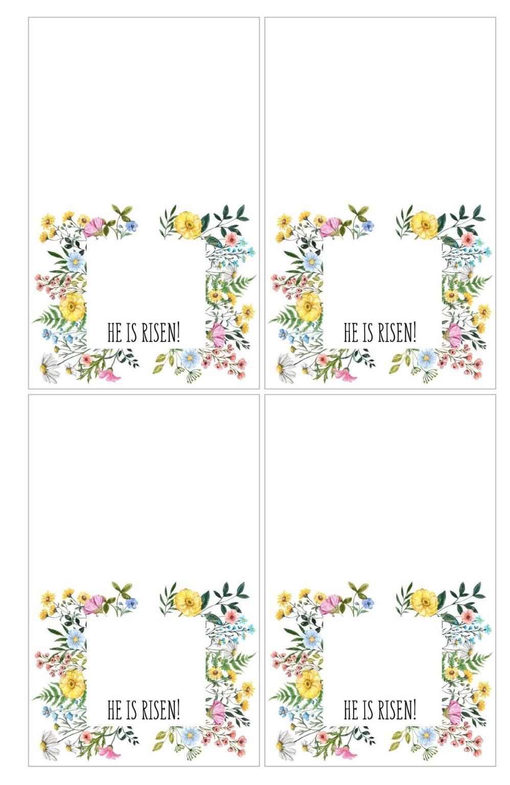 He Is Risen Floral Easter Place Cards (Free Printable) OriginalMOM