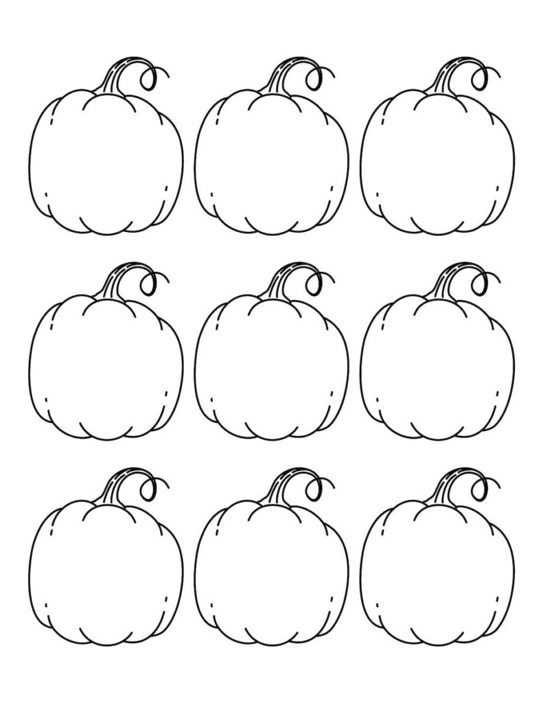 blank pumpkin with vine set of 9 free printable