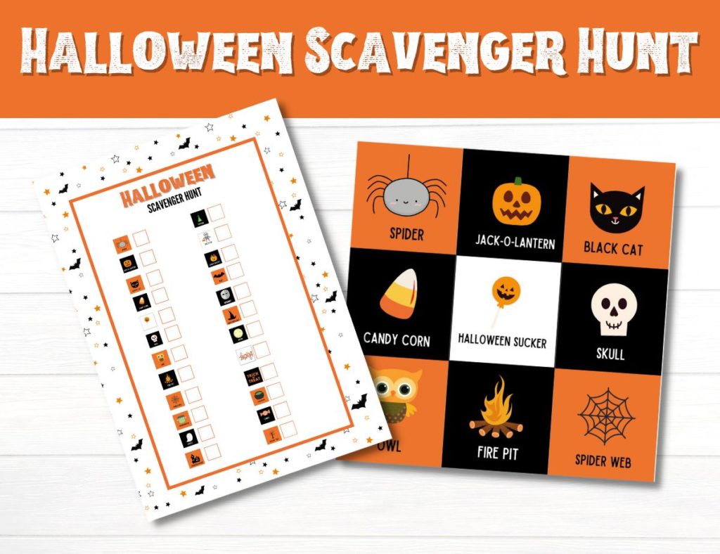 halloween scavenger hunt free printable pinterest