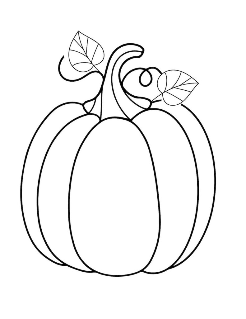 pumpkin with leaves free printable template