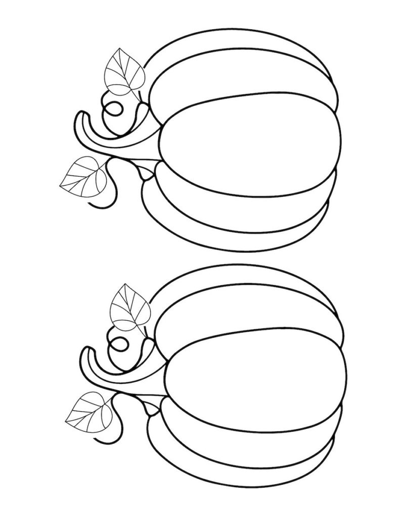 pumpkin with leaves set of 2 free printable template