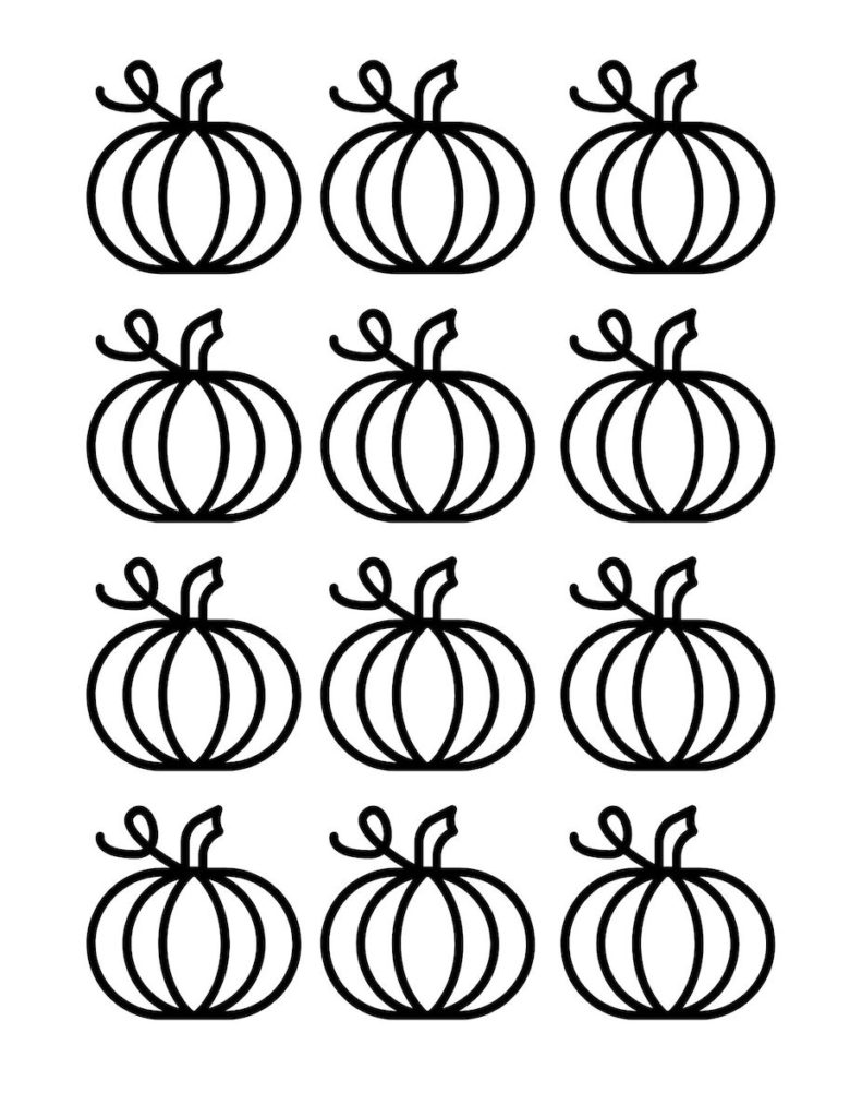 short pumpkin with dark lines set of 12 free printable