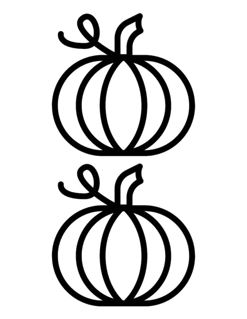 short pumpkin with dark lines set of 2 free printable