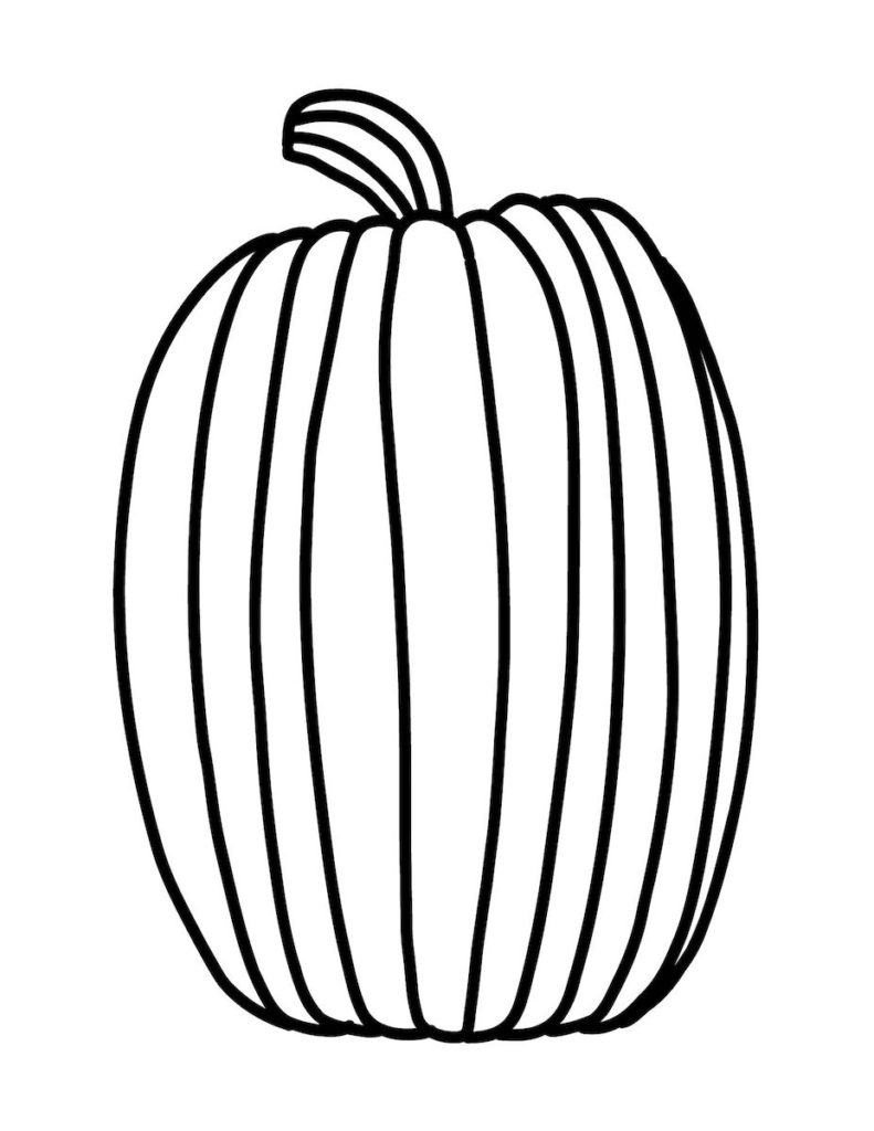 tall pumpkin with lines printable cut out