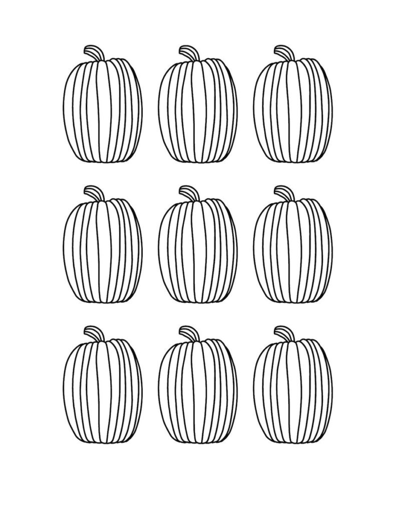 tall pumpkin with lines set of 9 free printable
