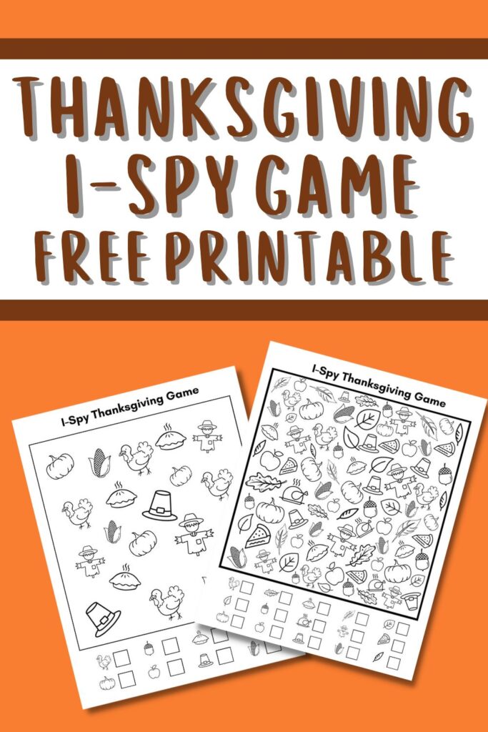 thanksgiving ispy game free printable pinterest