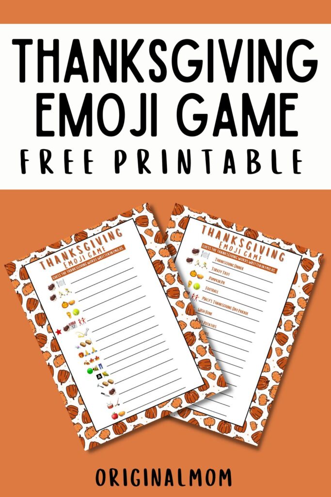 thanksgiving emoji game free printable pinterest